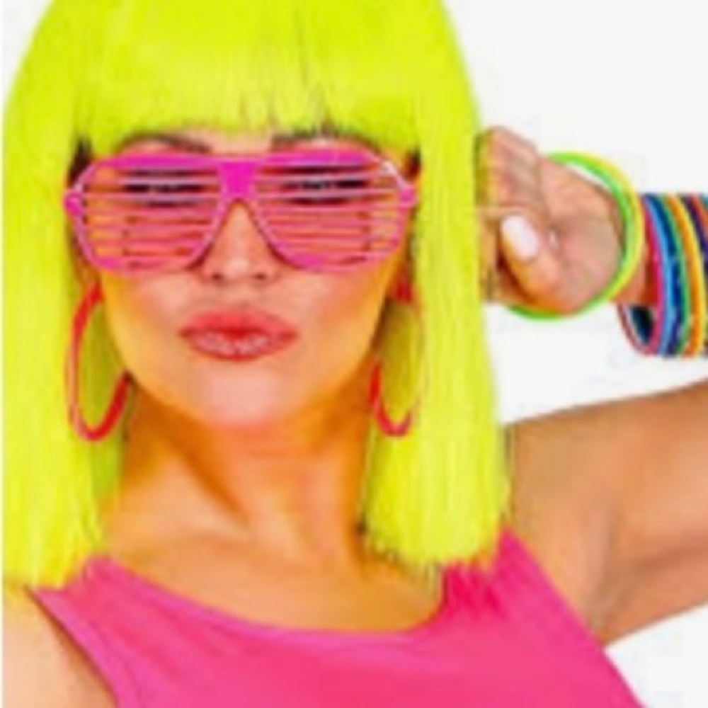 NWT Pink Slotted Glasses Fun Fashion Barbie Neon Party Celebration Halloween